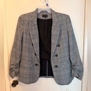 1. State Women's Gray Checkered Blazer